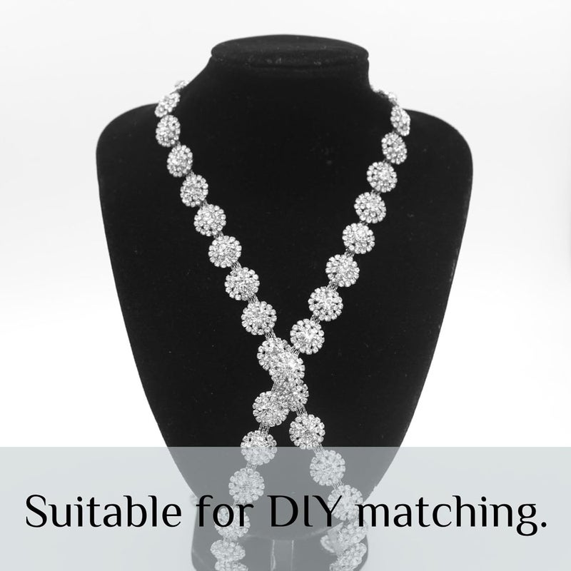 PEARLY JUN 1 Yard Rhinestone Trim Chain Sliver Applique Stringing Ribbon DIY Jewelry Wedding Party Bracelets Craft Bridal Bouquets Embellishment Accessories - Image 5
